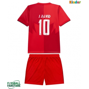Kanada Jonathan David #10 Replik Heimtrikot Kinder WM 2026 Kurzarm (+ Kurze Hosen)